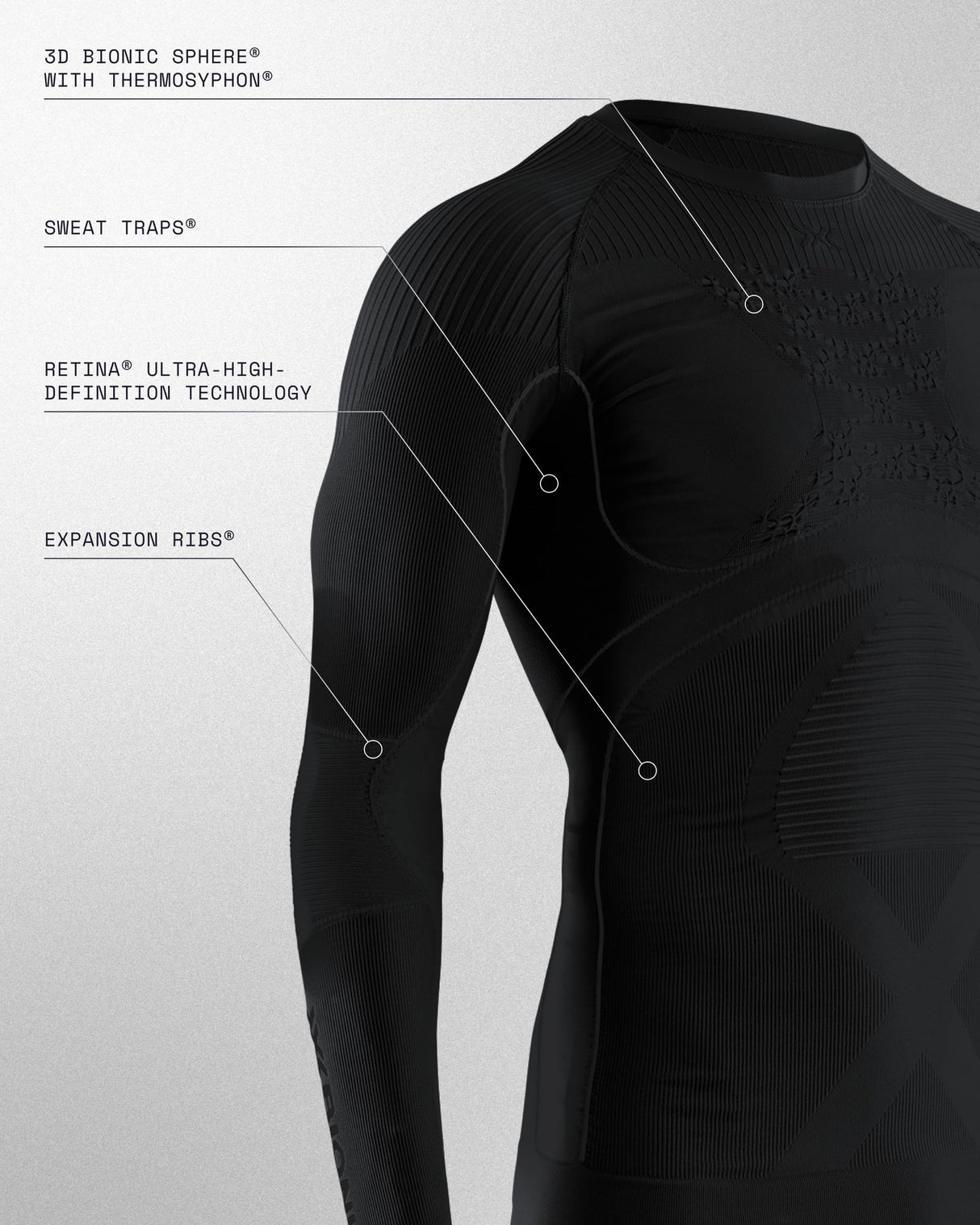 X-Bionic Energy Accumulator 4.0 Shirt Round Neck Long Sleeves Men Capa De Base Camiseta Funcional, Hombre, Black, M