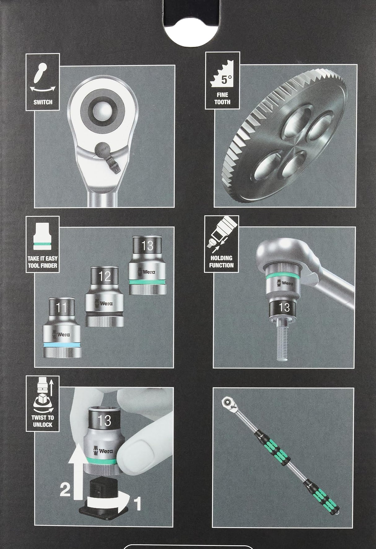 Wera 8006 SC 1 Juego de carraca Zyklop Hybrid