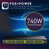 TrenDNET – Accesorios de 52 Puertos GIGA Web Smart 740 W PoE+ 10 G SFP+ Slots