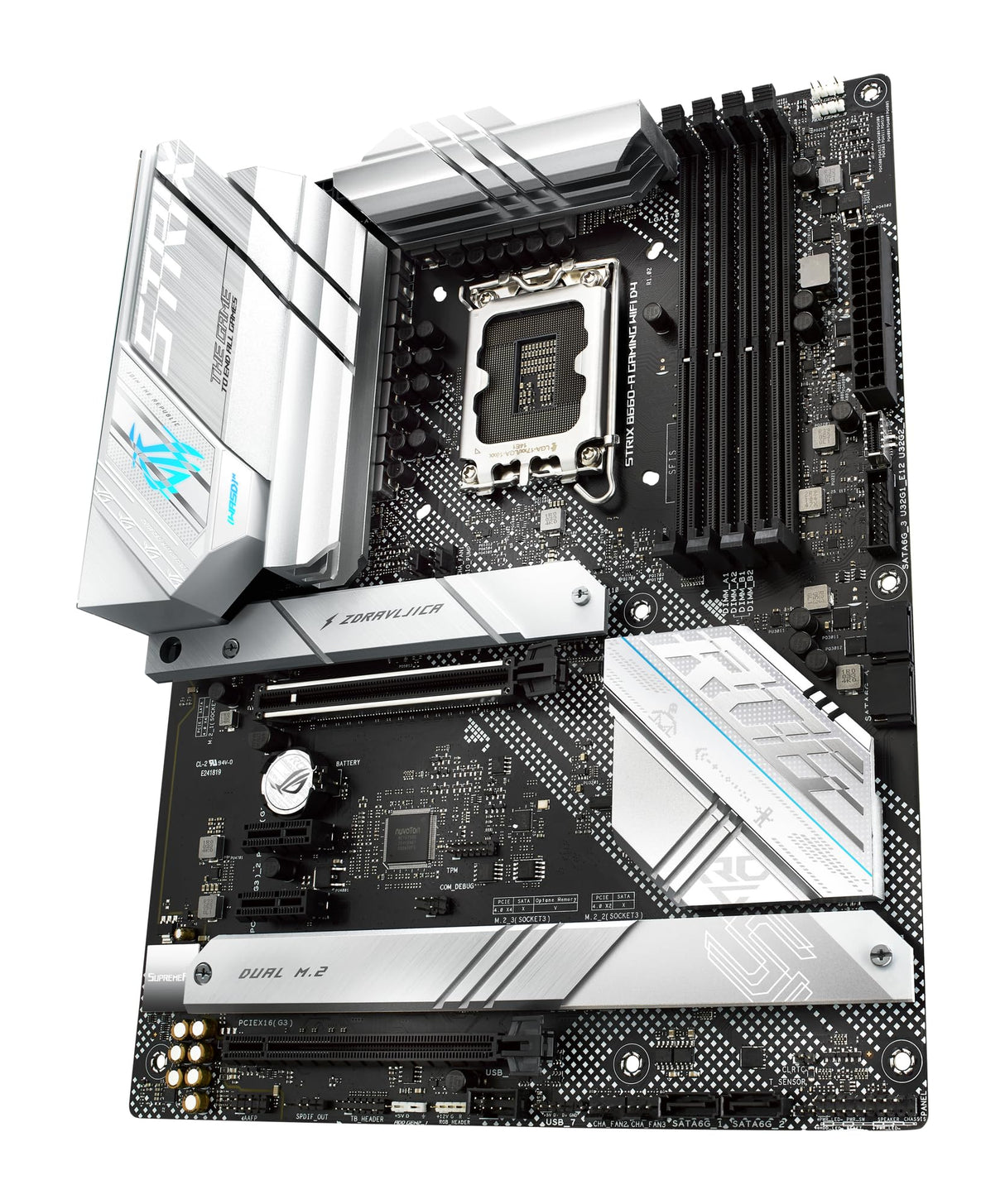 ASUS ROG STRIX B660-A GAMING WIFI D4 - Placa base gaming ATX Intel LGA 1700 (VRM de 12+1 fases, PCIe 5.0, Wi-Fi 6, LAN de 2,5 Gb, tres M.2 con disipadores y Aura Sync)