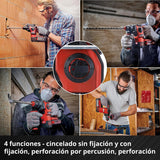 Einhell Martillo percutor a batería HEROCCO Power X-Change, Li-Ion, 18 V, 2.2 Joule, 18 Nm, motor sin escobillas, mecanismo impacto neumático, toma SDS+, incl. E-box, sin batería ni cargador