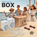 Pyle Altavoces para Interior y Exterior – 500 W, 2 Altavoces Blancos de 5,25" Impermeables, Sistema de 2 Vías con Tweeter de ½, para Casa, Barco, Terraza y Piscina