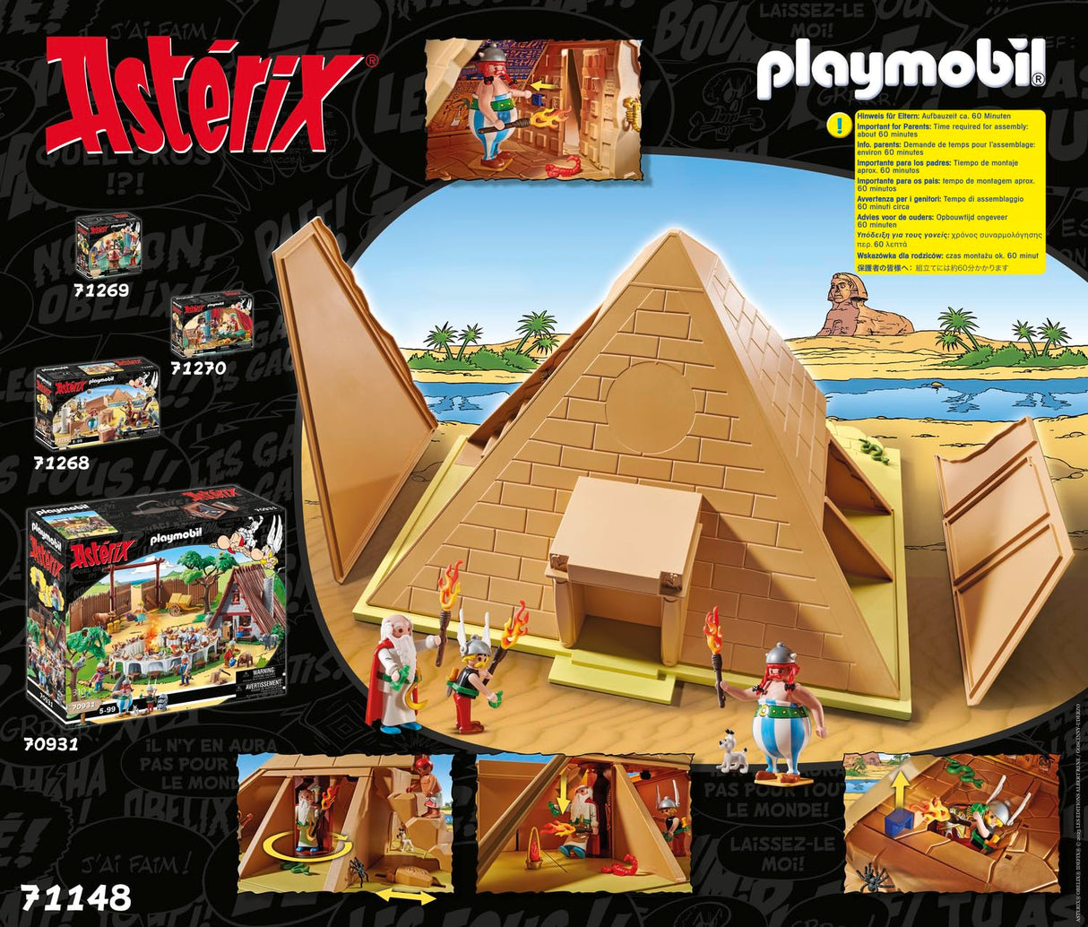 PLAYMOBIL Astérix: La Pirámide del Faraón, Obélix, Astérix, Panorámix, Numerobis, Tornavis, Ideafix, Juguetes para niños a Partir de 5 años [Exclusivo para Amazon]