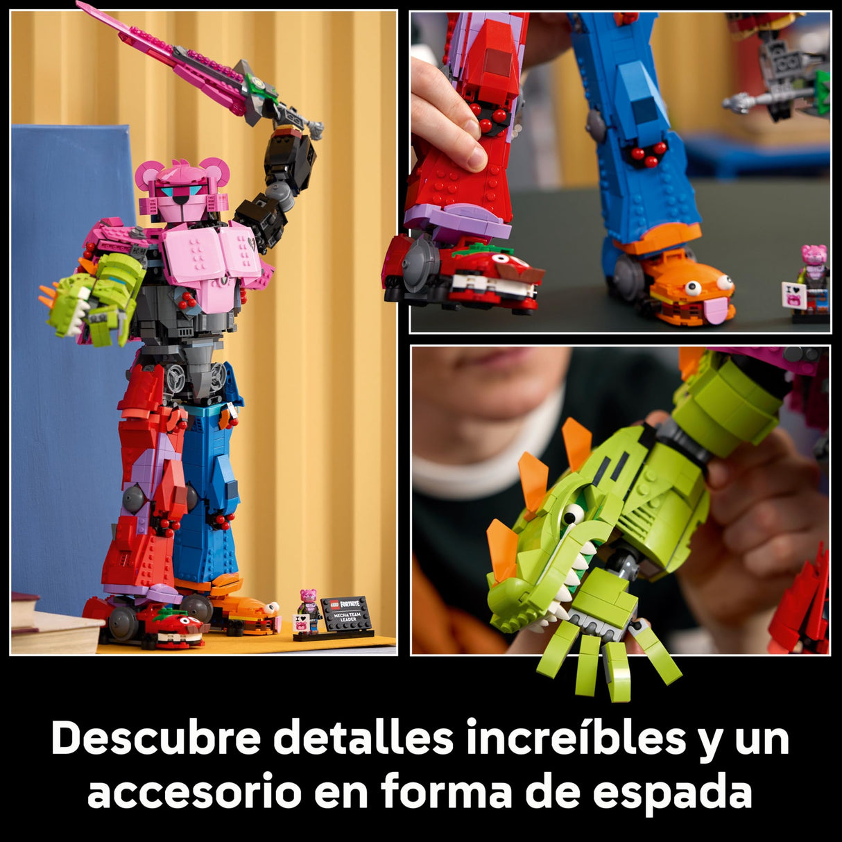 LEGO Fortnite Líder del Equipo Meca - Kit de Maquetas para Adultos para Exponer - Figura Articulada con Espada de Juguete y Minifigura - Regalo Gamer Coleccionable para Fans del Videojuego 77078