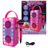 LEXIBOOK, iParty, Altavoz Bluetooth® inalámbrico con luz y micrófono, Efectos de luz Multicolor, Puerto para Tarjeta SD/TF, Batería Recargable, Rosa, BTP185PKZ