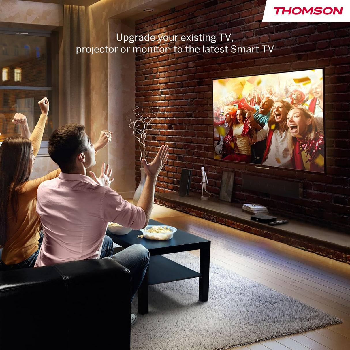 THOMSON Google TV Streaming Box 240, 4K UHD, Google Assistant, Google Cast, Wi-Fi, Bluetooth 5.0, HDMI 2.1, Dolby Atmos, Dolby Digital+, HDR10, 2 GB RAM, 8 GB Memoria