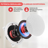 Pyle Altavoces Techo, Pared, 6.5”, 250W, Duales, Estereo, Agudos Ajustables, Rejilla Resistente