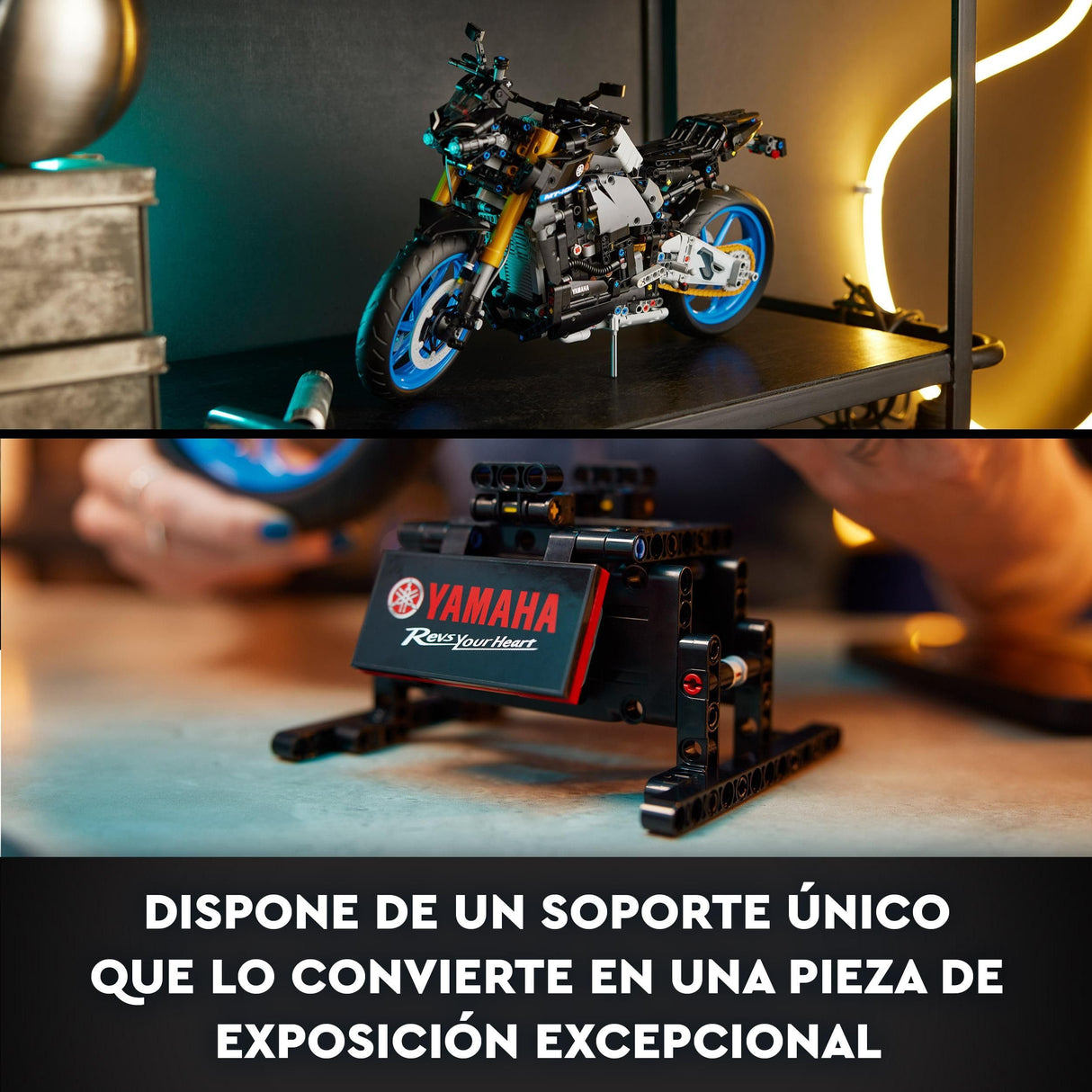 LEGO 42159 Technic Yamaha MT-10 SP, Kit de Maqueta de Moto para Adultos, Reproducción Auténtica con Motor de 4 Cilindros, Dirección Funcional y App AR, Vehículo Regalo para Hombres y Mujeres