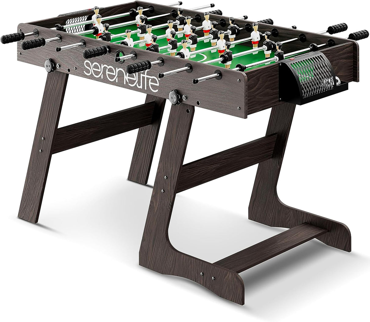 SereneLife futbolín plegable, Tamaño Completo, de 48" con 2 Mini balones, Marcador de puntuación, Patas sólidas y Resistentes, Mesa de fútbol para el hogar