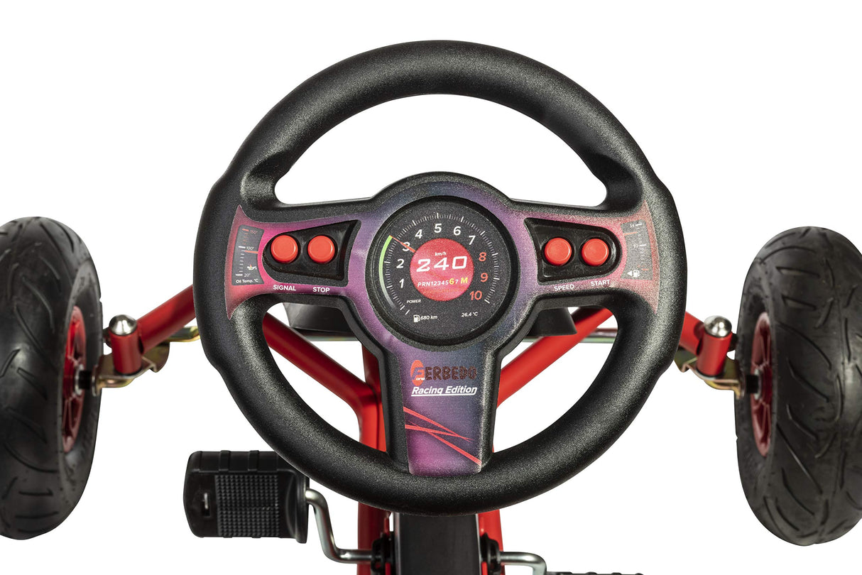 ROLLY TOYS Tretfahrzeuge Ferbedo Go AR 8R (Kart en Negro/Rojo con Volante de Sonido y neumáticos Desde Aprox. 5-11 años) 112012, Color, groß