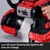 Einhell Sierra de banda con batería TE-MB 18/127 Li-Solo Power X-Change (18 V, 115 mm altura de corte, 127 mm anchura de corte, luz LED, incl. 2 bandas de sierra de metal, sin batería)