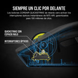 Corsair M75 Air Wireless Ratón Ultraligero para Juegos – 2.4GHz & Bluetooth – 26,000 PPP – hasta 100 Horas de Batería – Compatible con iCUE – Negro