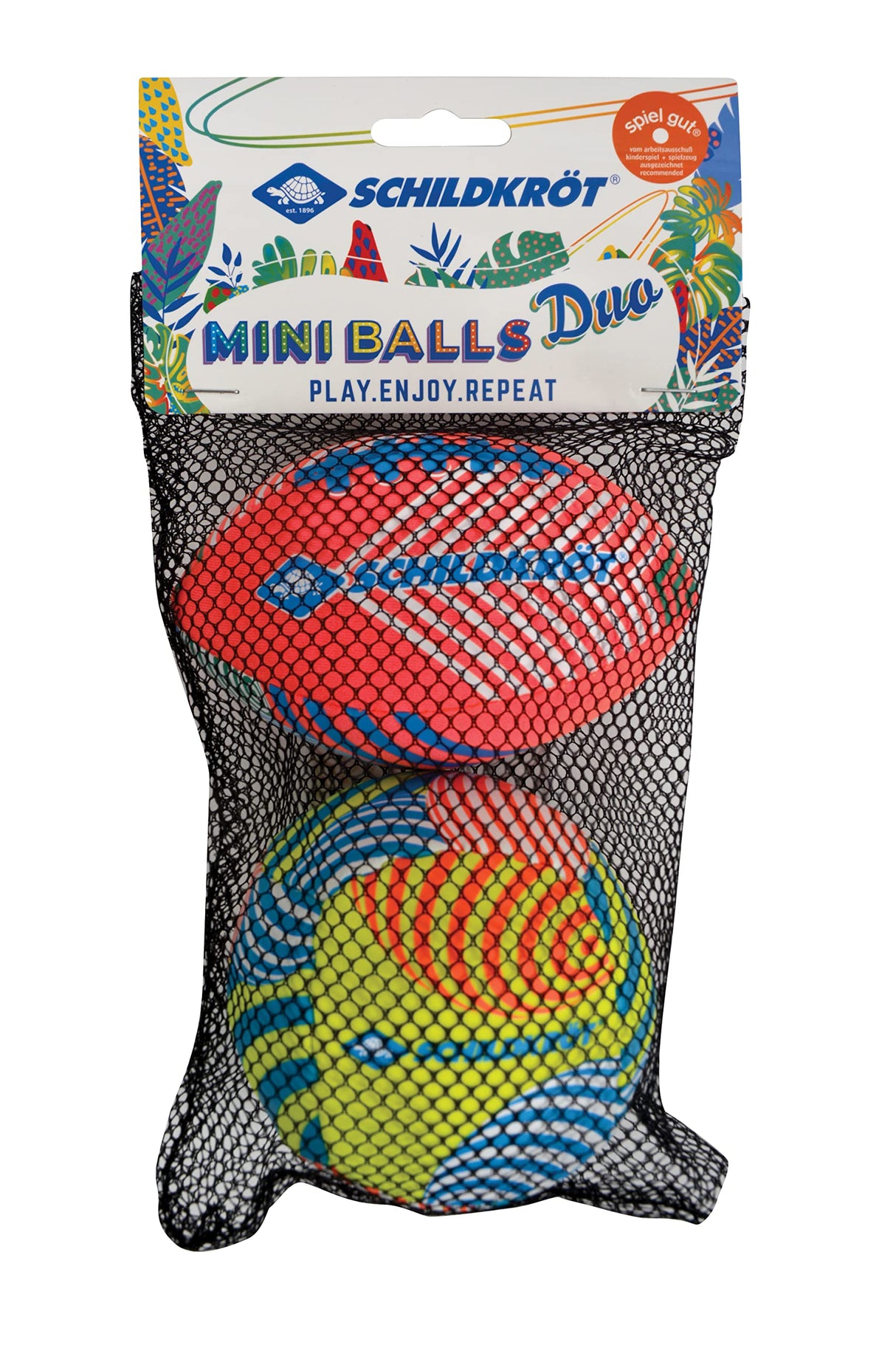 Schildkröt Pack de 2 Mini Balones, 1 Balon de Volley y 1 Balon de Fútbol Americano, Ø 9 cm, Antideslizante y Resistente al Agua Salada, Ideal para la Playa, 970347