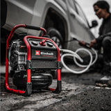 Einhell Professional Compresor con batería SILENZZO 18/160 Power X-Change (18 V, máx. 8 bar, depósito de 6 l, potencia de aspiración 160 l/min, manómetro, sin aceite, silencioso, sin batería)