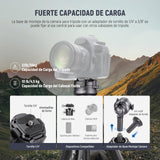 NEEWER LITETRIP LT32 62" Trípode de Viaje de Fibra Carbono con Base Niveladora de ±15°, Eje Central Desmontable, Hebilla de Giro Rápido, Placa QR Tipo Arca Compatible con Peak Design Capture V3