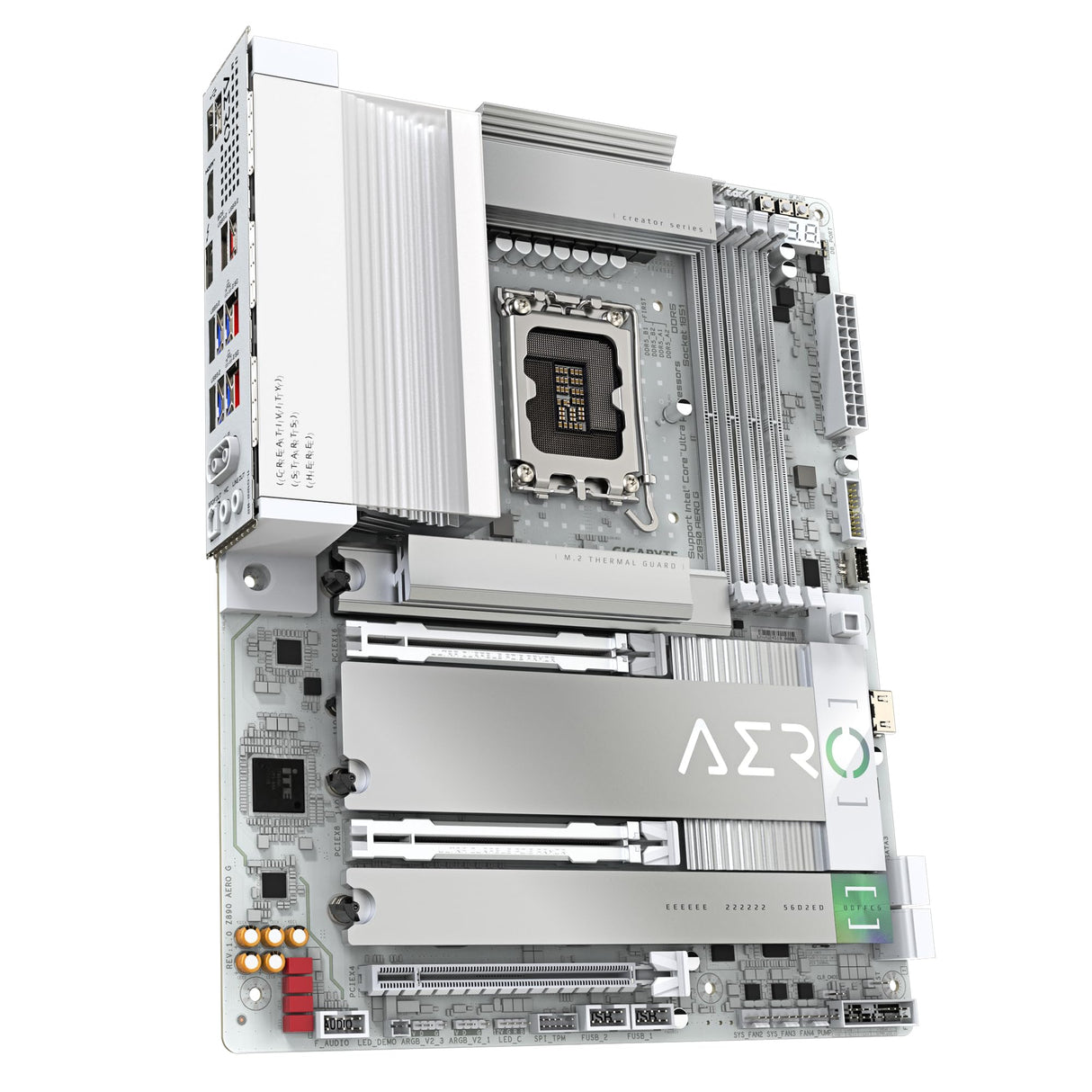 GIGABYTE Placa Base Z890 Aero G - Compatible con procesadores Intel Core Ultra (Serie 2), 16+1+2 Fases VRM, hasta 8800MHz DDR5 (OC), 1xPCIe 5.0 + 4xPCIe 4.0, Wi-Fi 7, LAN 2.5GbE, Thunderbolt 4