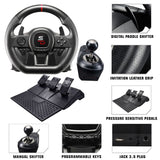 Subsonic Volante de carreras Superdrive GS650X con cambio manual, 3 pedales y levas de cambio para Xbox Serie X/S, PS4, Xbox One (programable)
