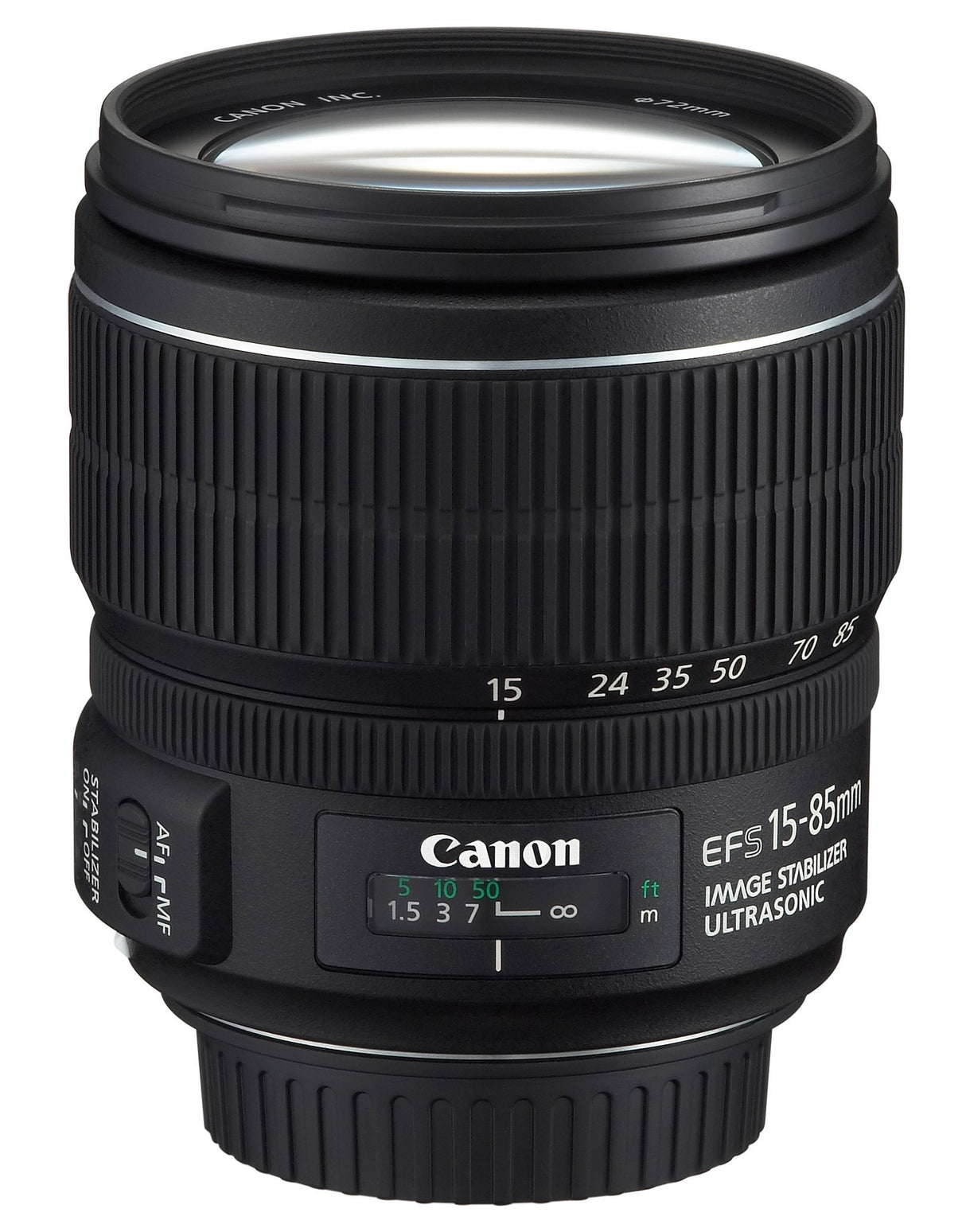 Canon EF-S 15-85mm f/3.5-5.6 IS USM - Objetivo para Canon (Distancia Focal 15-85mm, Apertura f/3.5-38, Zoom óptico 5.6X,estabilizador, diámetro: 72mm) Negro