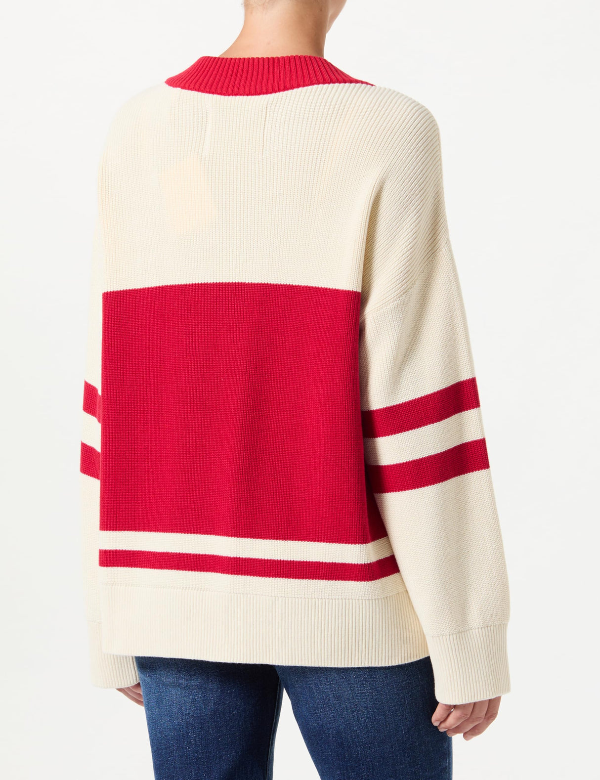 GANT Varsity Cotton V-Cuello Suéter pulóver, Rojo rubí, M Mujeres