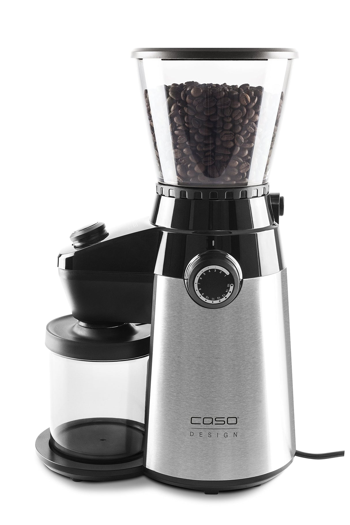 Caso Barista Flavour, Eléctrico Diseño de Molinillo de café, Grado de molienda en 15 Niveles con Molinillo de Acero Inoxidable Resistente, aromaschonend, para un café & Café expreso