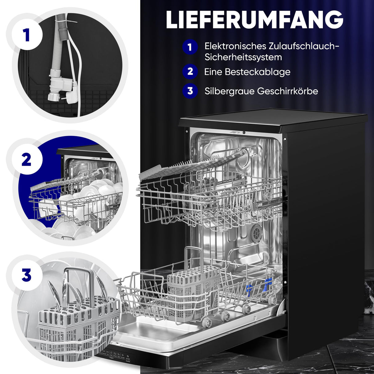 Lave vaisselle encastrable 45cm Noir Bomann GSP7418-Noir