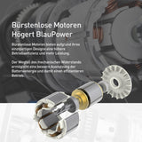 HÖGERT TECHNIK Juego de amoladora angular inalámbrica de 18 V, 125 mm, motor sin escobillas, 8000 RPM, con batería de 4,0 Ah y cargador rápido, protección contra sobrecalentamiento y cortocircuito,