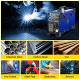 FlowerW Soldadora Inversora, Multifunción Combo 3 en 1 Soldadora MIG, TIG y STICK/MMA, 1 Fase 220 V +/- 10% 20-200 a IP21S, Azul