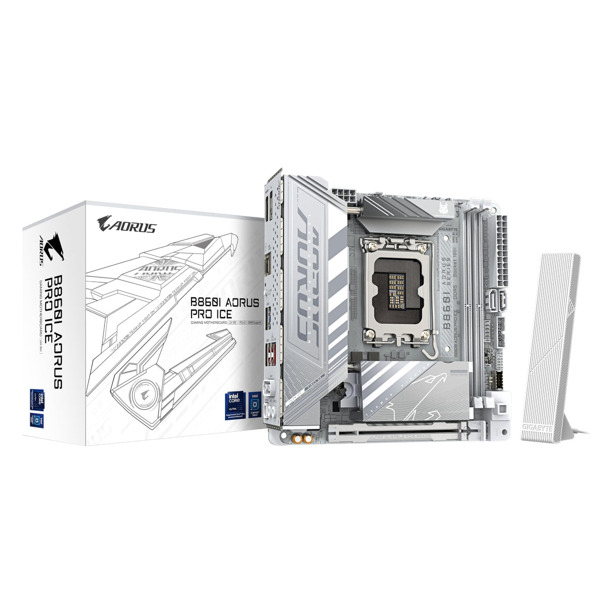 GIGABYTE B860I AORUS Pro Ice Placa Base - CPUs Intel Core Ultra, VRM de 8+1+2+1 Fases, hasta 9200MHz DDR5, 1xPCIe 5.0 + 1xPCIe 4.0 M.2, LAN 2,5 GbE, WiFi 7, Thunderbolt 4