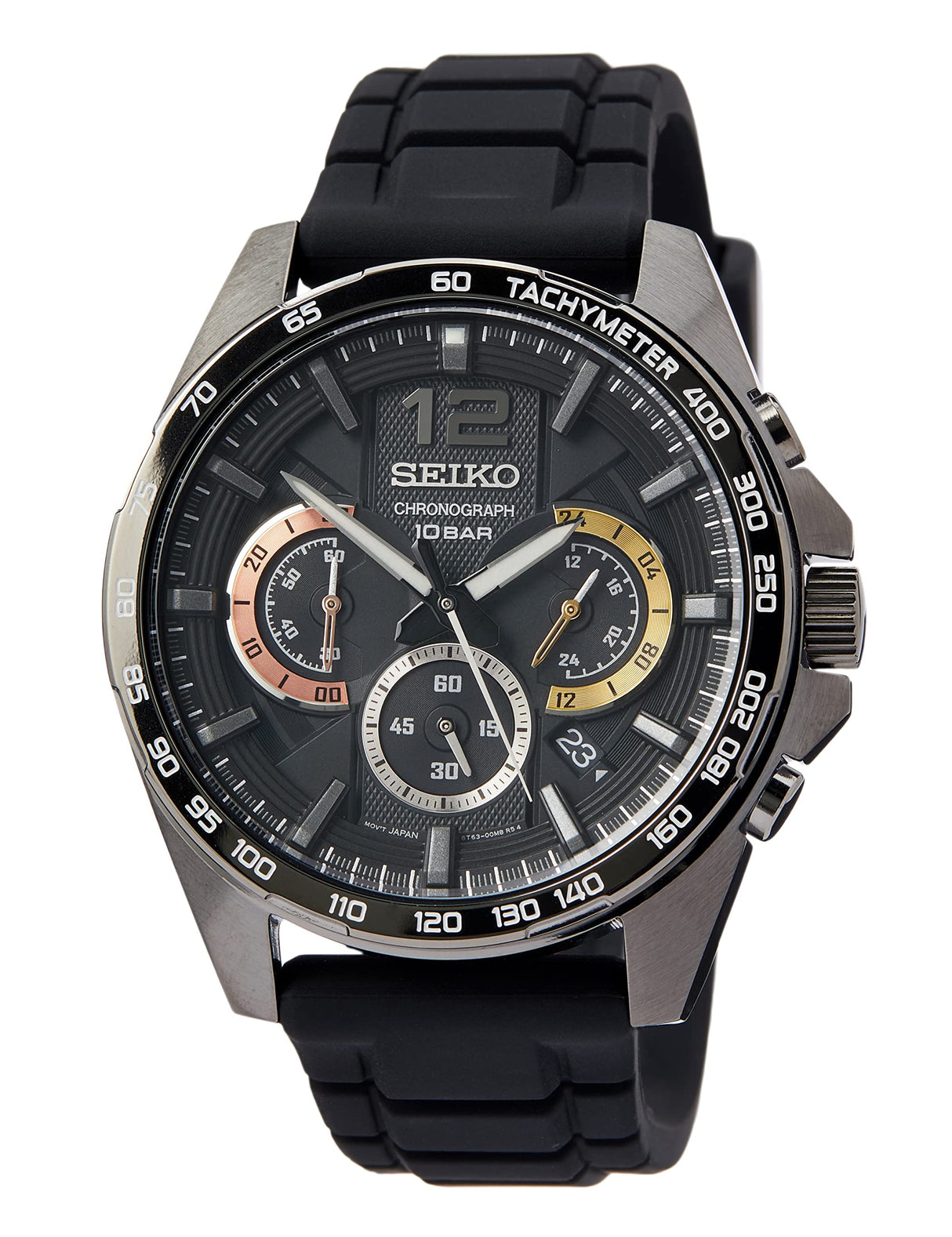 Seiko Reloj Analógico para Hombre de Cuarzo con Correa en Silicona SSB349P1