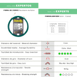 Anguila Max| Guía Pasacables| Fibra de Vidrio Reforzada| Nylon| Terminales Mixtos| Color Verde| Diámetro 3mm| 22 metros