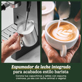 Cuisinart® Máquina de Espresso Slim | Espresso, Americano, Cold Brew | Vaporizador de leche | 15 bares | Portafiltro sin fondo | Compacta | 1,5L | Tazas de viaje