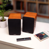 iggual- Altavoces Activos Bluetooth para Ordenador 50W - Altavoz de estantería 2.0. -Home Studio.- Conectividad: Bluetooth 5.3, USB, 2 x RCA (estéreo), HDMI ARC, Óptico Digital Mando a Distancia