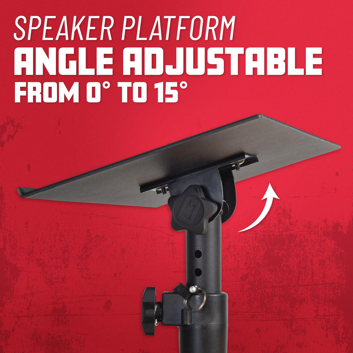 Gator Frameworks Soportes de escritorio con pinza para monitor de estudio y altavoz con superficie acolchada de espuma EVA, ángulo ajustable de 0° a 15° - Juego de 2 (GFWSPKSTMNDSKCMP)