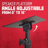 Gator Frameworks Soportes de escritorio con pinza para monitor de estudio y altavoz con superficie acolchada de espuma EVA, ángulo ajustable de 0° a 15° - Juego de 2 (GFWSPKSTMNDSKCMP)