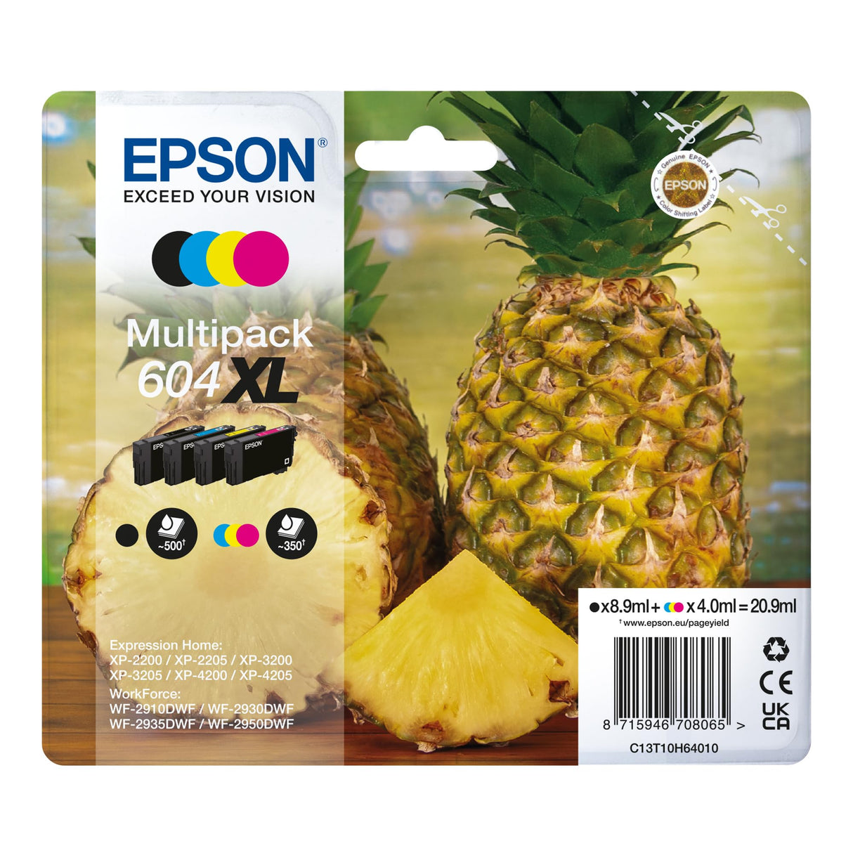 Epson Tinta Original Multipack 4 Colores 604XL - Cartucho Negro, Cian, Magenta y Amarillo en Tamaño XL