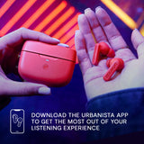 Urbanista Atlanta Auriculares Inalámbricos con Cancelación Activa de Ruido Híbrida, Auriculares Resistentes a Salpicaduras, Multipunto Bluetooth, Estuche de Carga Inalámbrica, Azul Acero
