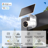 Tapo C460 Kit Solar Cámara de Vigilancia Exterior Starlight Color Visión Nocturna Dual Banda WiFi Base Magnética Grabación MicroSD Cifrada Detección de IA Batería de 10000 mAh, Cámara 4K 8MP