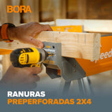 BORA Portamate Speedhorse XT PM-4550T - Par de caballetes de caballete de 30 a 36 pulgadas de altura, parte superior de metal para 2 x 4, caballo de sierra de banco profesional resistente para