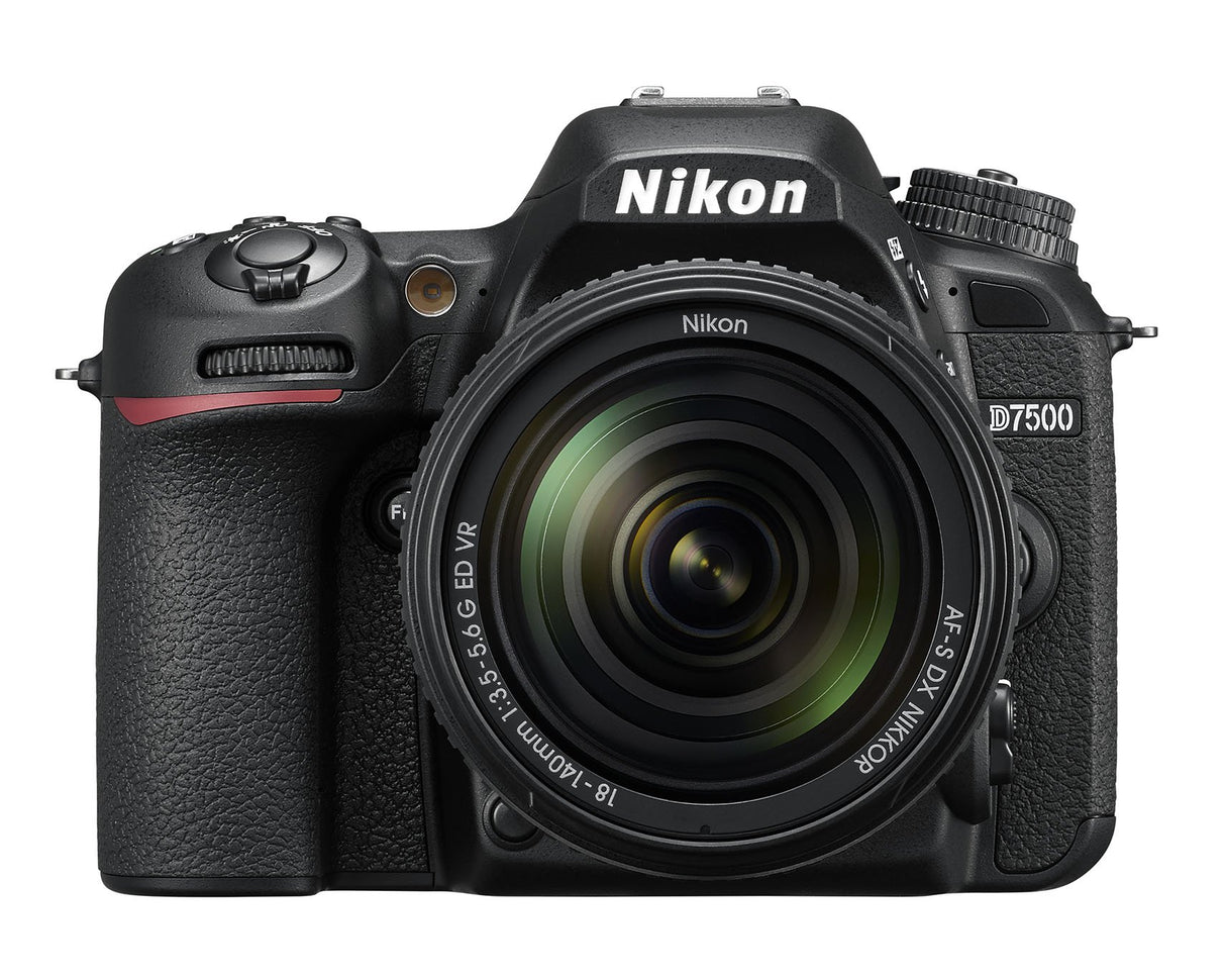Nikkon D7500 - Cámara réflex digital de 20.9 Mp (pantalla LCD 3.2", 4K/UHD, SnapBridge, Bluetooth, Wifi) color negro - kit con objetivo AF-S DX 18-140 mm f/3.5-5.6G ED VR