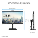 ASUS BE249QFK - Monitor para videoconferencias de 24", Full HD, IPS, 100 Hz, sin Marco, cámara Full HD, ergonómico, HDMI, Eye Care, Baja luz Azul, antiparpadeo, Montaje en Pared, sostenibilidad