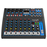 Audibax MG08 USB Mesa Mezclas 8 Canales con Bluetooth, MP3, USB Rec y Efectos