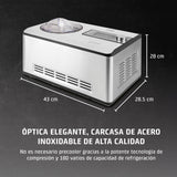 CASO Ice Creamer – 2 en 1 Design Heladera y máquina de yogur con tecnología de compresor, sin necesidad de enfriamiento previo, produce hasta 2 litros de helado, helado o yogur