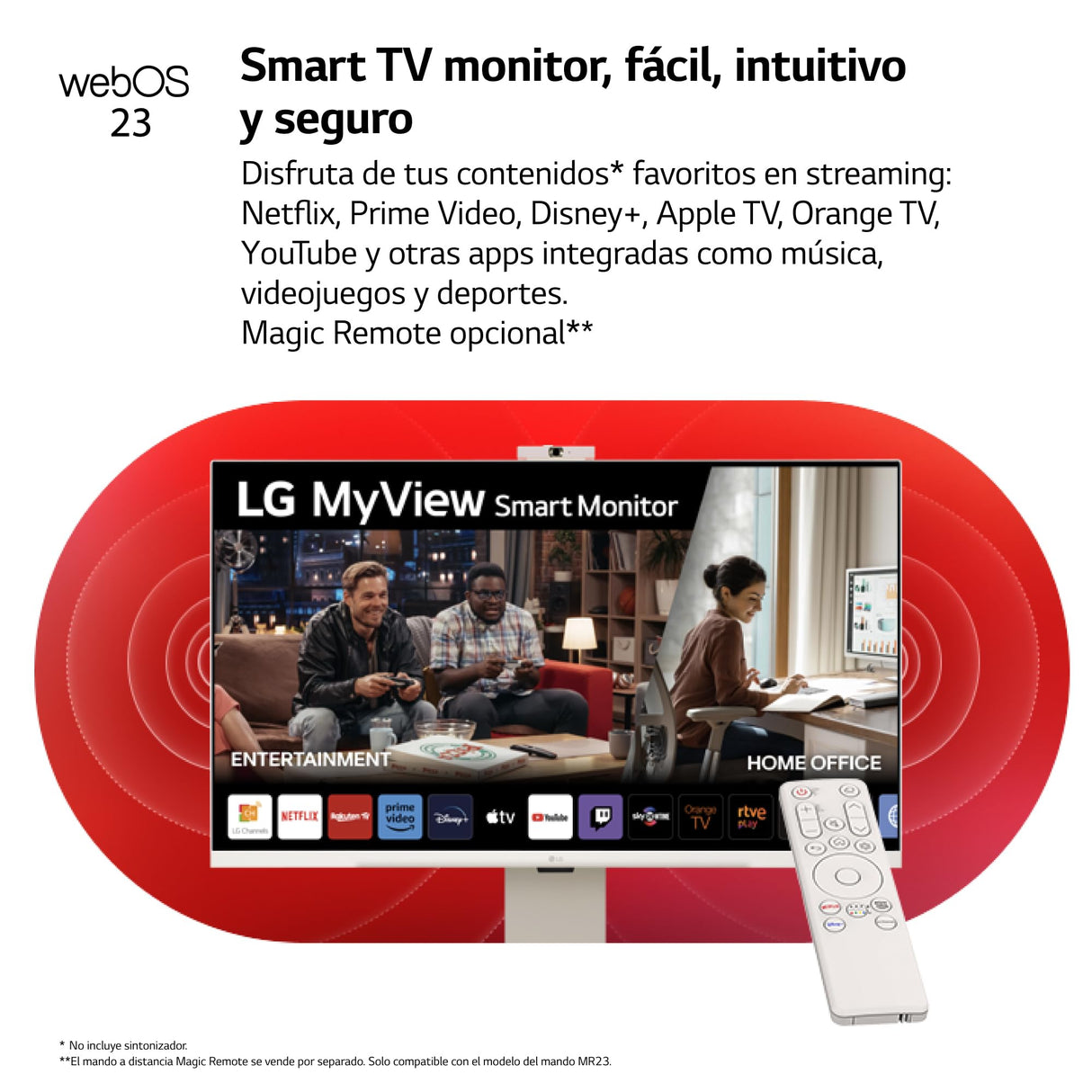 LG 32SR85U-W - MyView Smart Monitor, 32 Pulgadas, 3840 x 2160 (Ultra HD 4K), Panel IPS, webOS 23, ThinQ App, Web CAM, Blanco