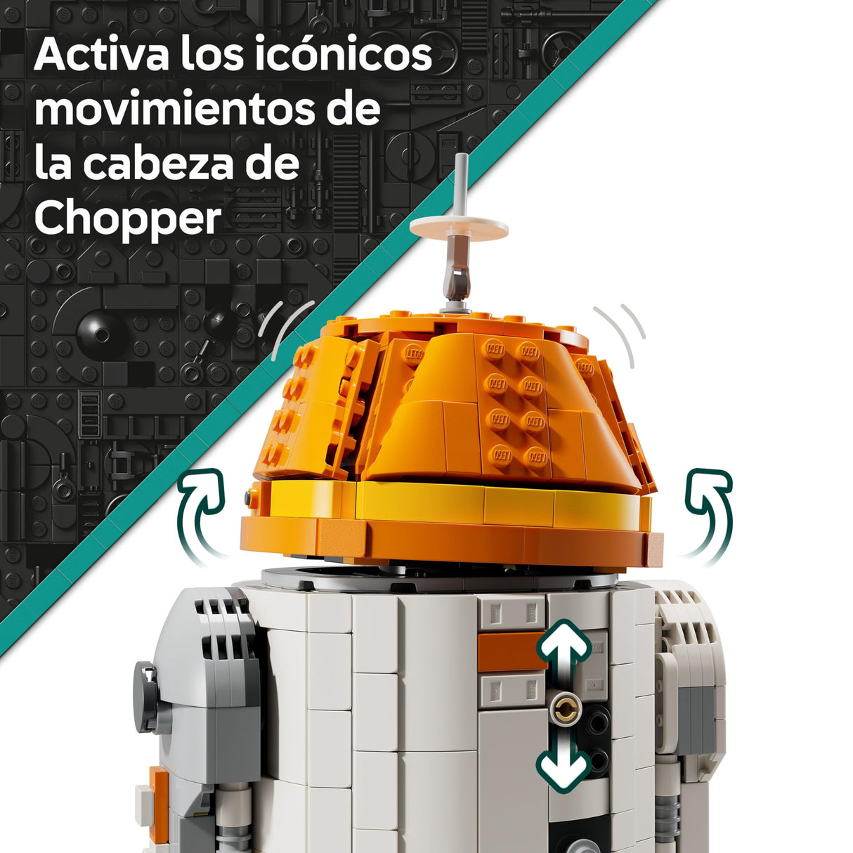 LEGO Star Wars 75416 Droide Astromecánico Chopper (C1-10P) - Juguete de Ahsoka - Figura Articulada - Cabeza Móvil Activada por Palanca y Extremidades Ajustables - Regalo para Niños y Niñas de 10+ Años