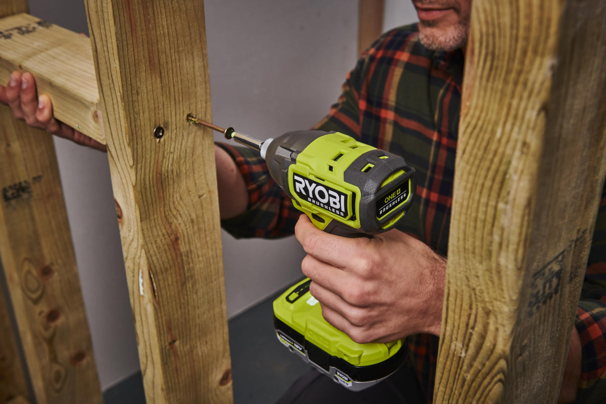 RYOBI - Destornillador de impacto 18 voltios ONE+, inalámbrico, BRUSHLESS - 300 Nm - Recepción hexagonal 1/4" - (Entregar sin batería ni cargador) - RID18BL-0