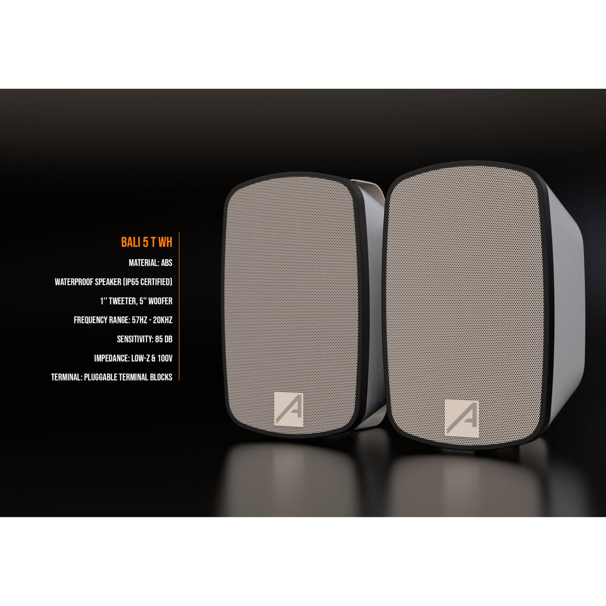 Audibax Pro Bali 5 TW Altavoz Pasivo de Exterior de Montaje en Pared (Pareja) IP65