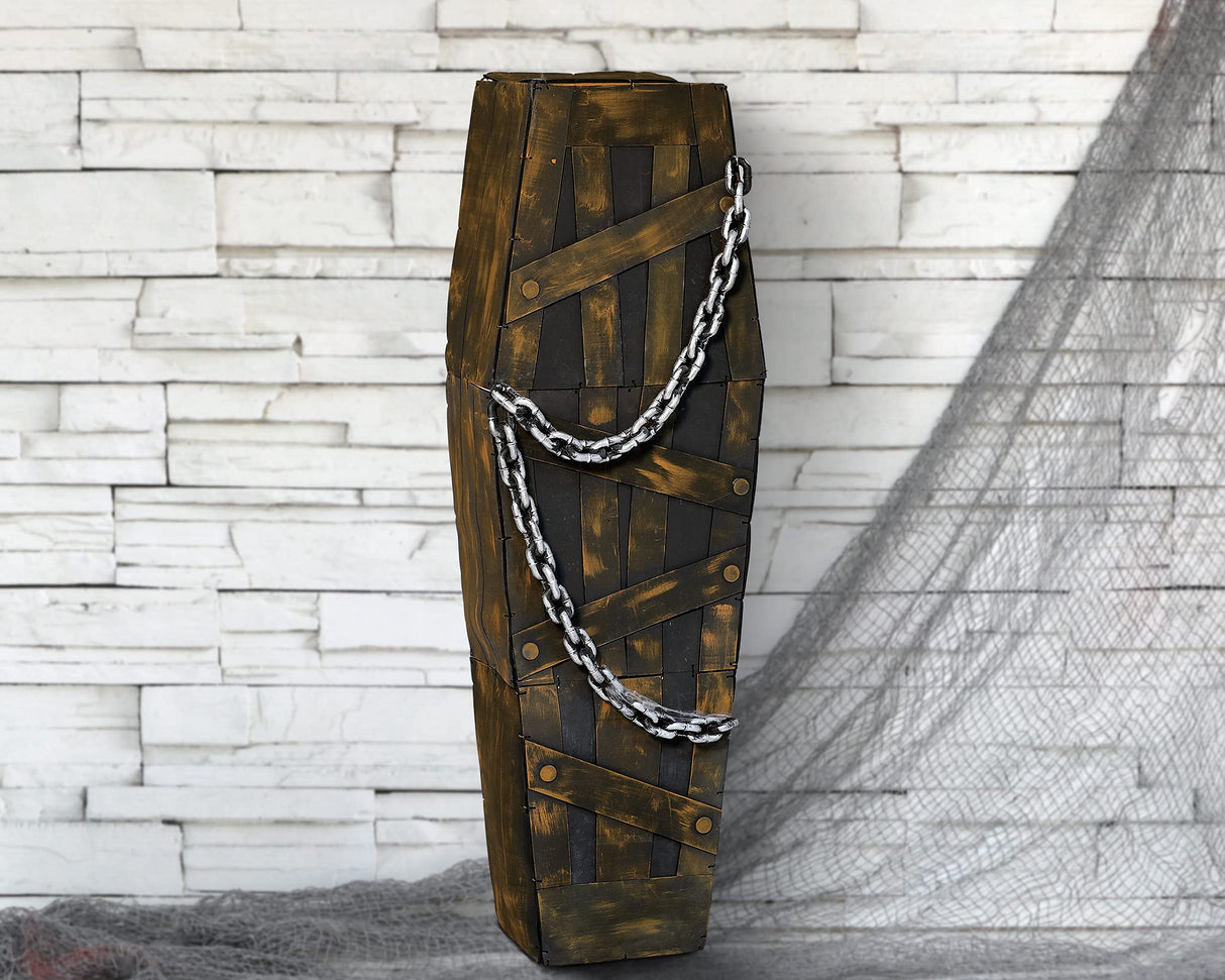 ATOSA ataud halloween con sensor movimiento luz y sonido 160*50*28 cm