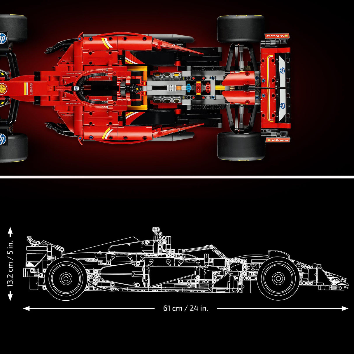 LEGO Technic Coche Ferrari SF-24 F1 Maquetas para Adultos - Coche de Carreras Rojo para Coleccionar - Regalo para Hombres, Padres o Pareja Aficionados a la Fórmula 1 - Detalles Navideños 42207