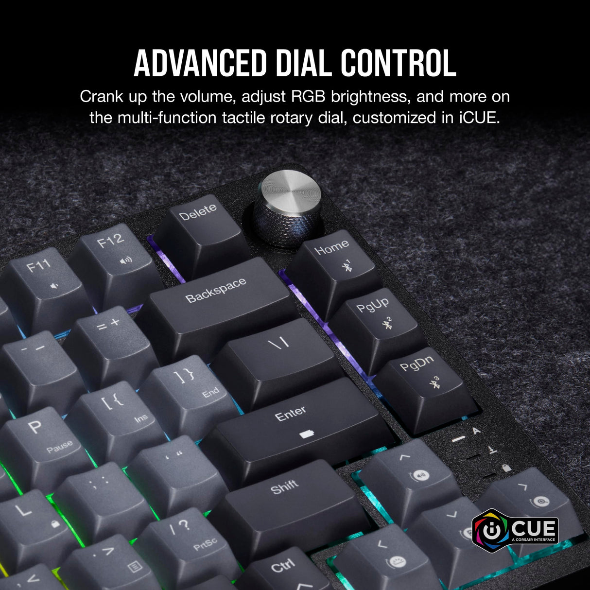 Corsair K65 Plus Wireless 75% RGB Teclado mecánico para Juegos Intercambiable en Caliente - Interruptores lineales Rojos MLX prelubricados - Supresión de Ruido de Doble Capa - Teclas PBT -