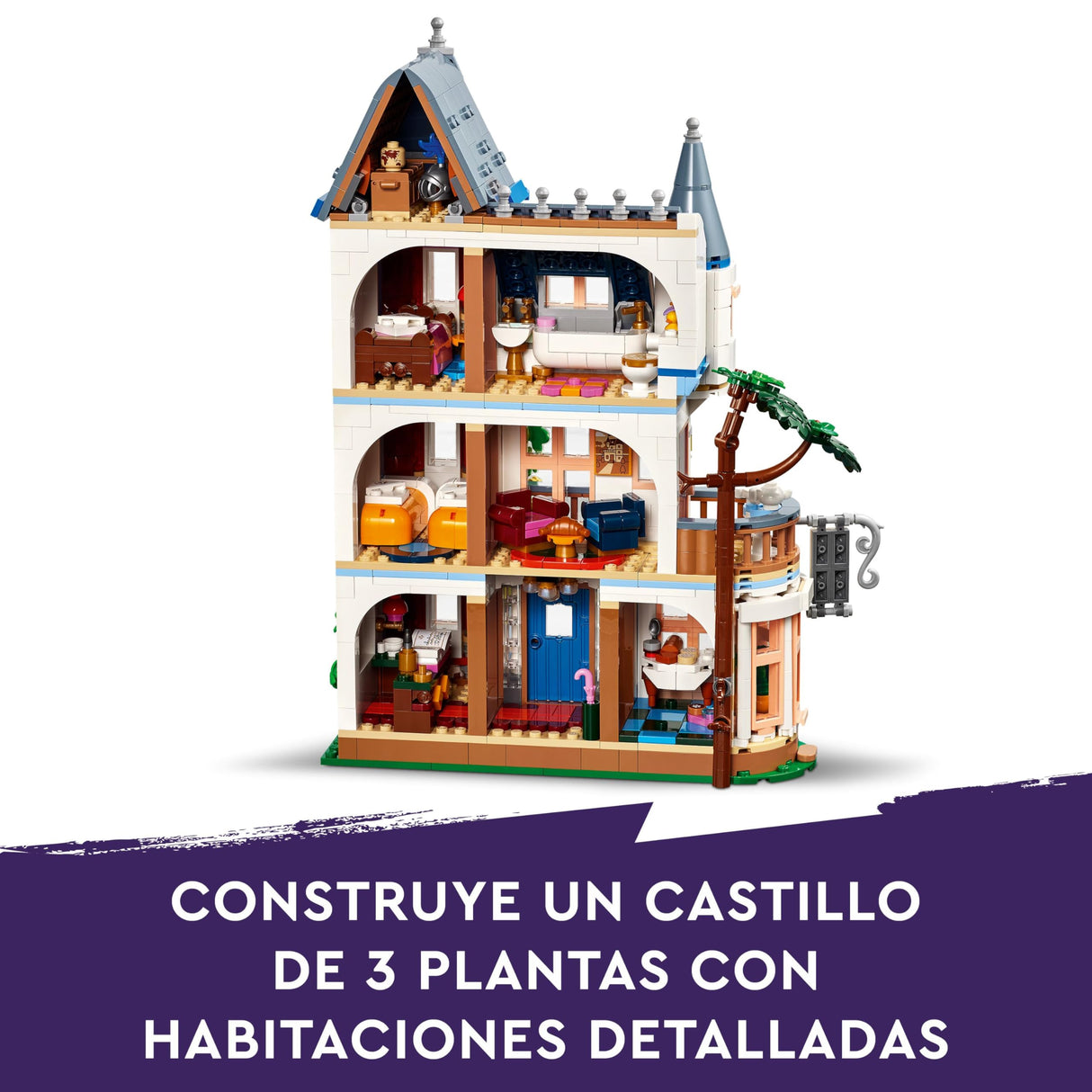 LEGO Friends Hostal del Castillo de Juguete, Juego con Hotel y 4 Mini Muñecos, Regalo para Niñas y Niños de 12 Años o Más, Figura de un Perro y Accesorios, Decoración para la Estantería 42638